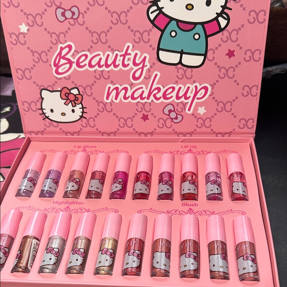 Hello Kitty Lip Gloss Set Hightlighter& Blush